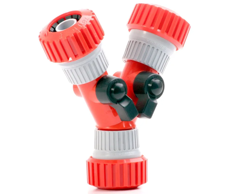 Sleva 4438/1 Rozbočka Y 3x kleštiny 3/4" s uzávěry