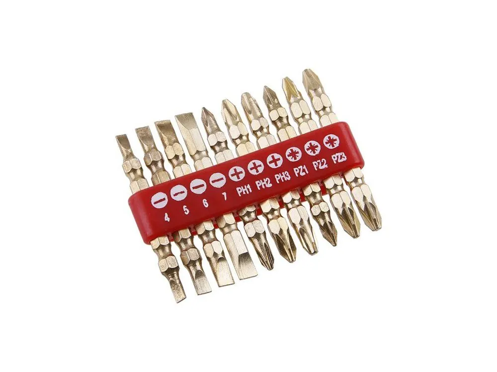 Sada bitů CrV 10ks v plastovém pouzdře s klipem Zlevněný