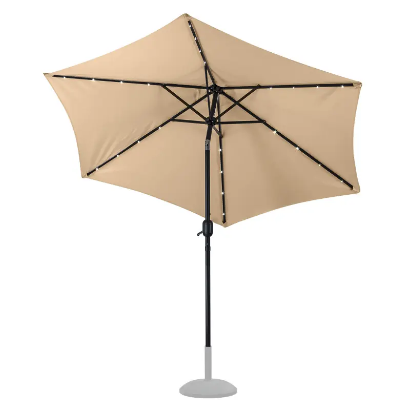 Víkendová Akce DEMA Alu slunečník se solárním LED osvětlením 270 cm Triest, béžový