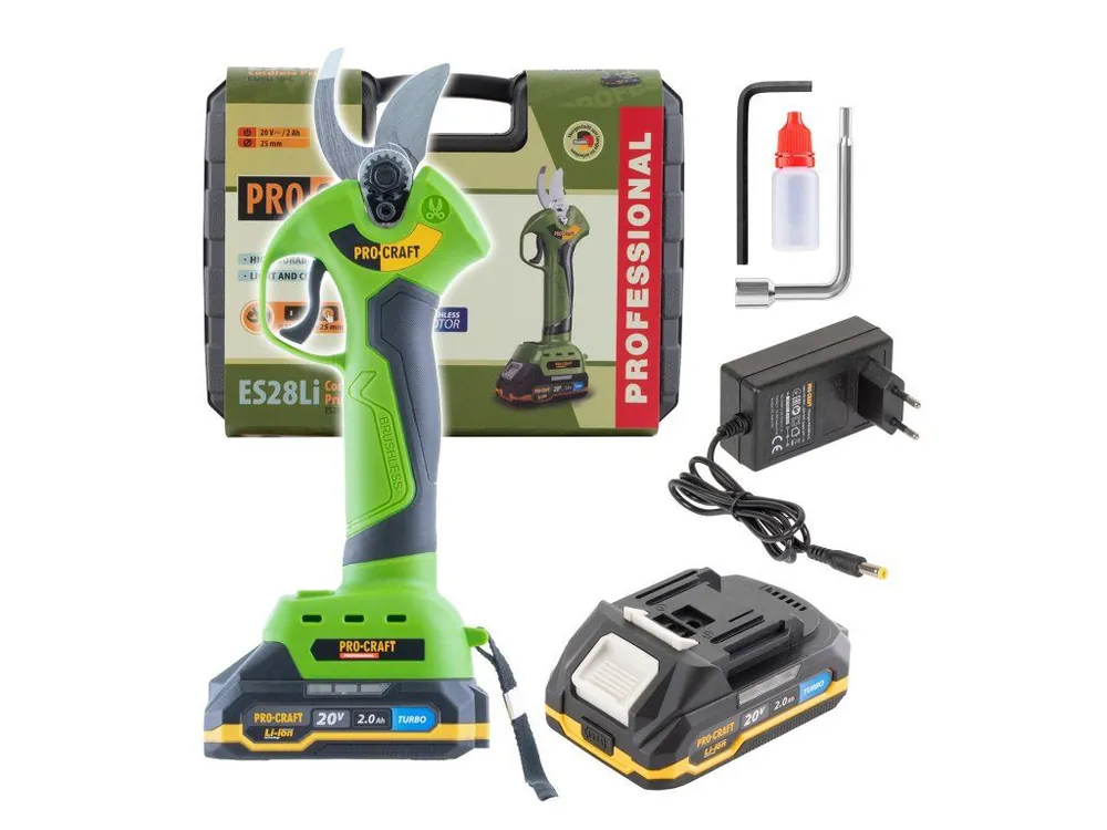 Jen Po Omezenou Doba Aku nůžky na větve Procraft ES28Li | Nastavitelný střih 10–25 mm