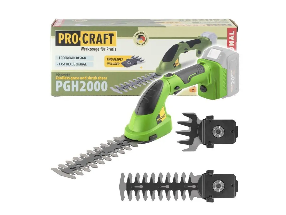 Speciální Cena Aku nůžky na trávu a keře Procraft PGH2000 – 2v1, bez baterie