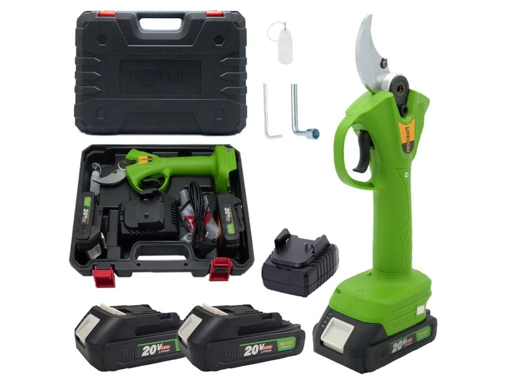 Aku nůžky na větve Procraft ES20Li – silný střih až 37 mm, 2× baterie Odeslání Ihned