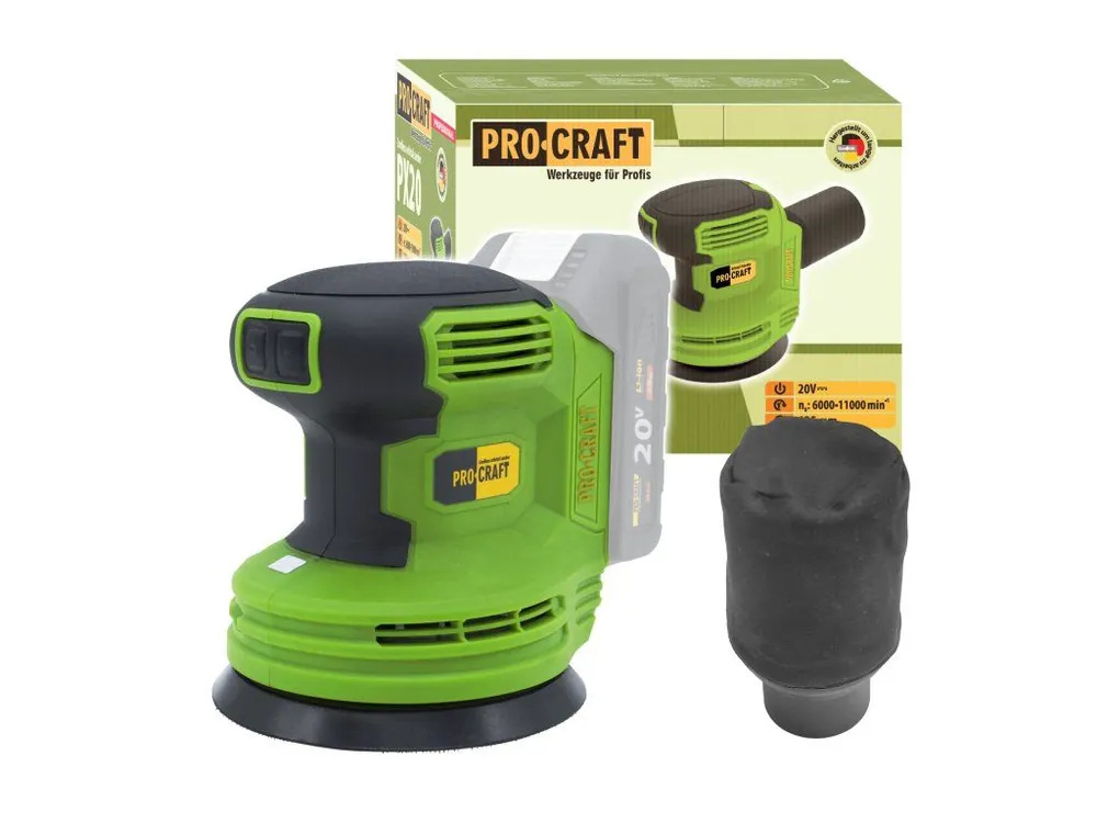 Aku excentrická bruska Procraft PX20 – 125 mm, bez baterie Akční Nabídka