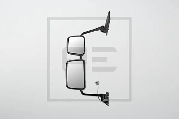 Zrcátko zpětné levé kompletní 24V, el.ovl., černý, 880x440x155 DAF, RVI Nová Kolekce