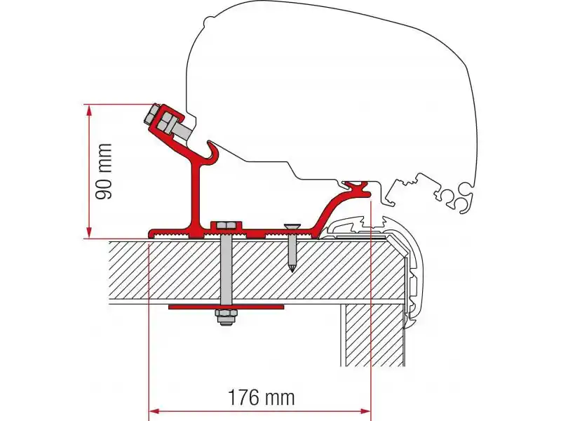 Vysoce Kvalitní Adaptér na uchycení markýzy Fiamma F65 a F80 delky 450 cm na střechu Carthago Malibu