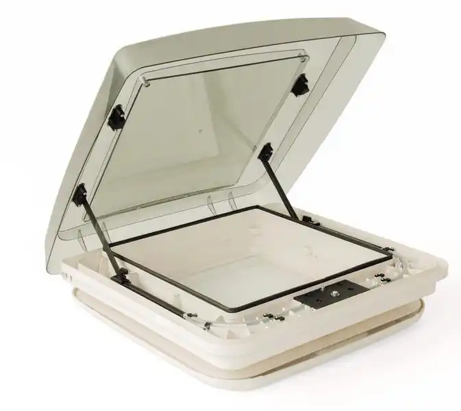 Nová Kolekce Výklopné střešní okno Fiamma Vent F Pro 400x400 mm kouřové sklo bílý rám